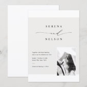 Romantic Black Tie Photo Wedding Einladung (Vorne/Hinten)