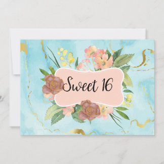Romantic blooming floral einladung