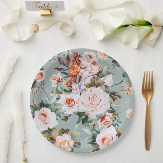 Romantic Blossom Haven Pappteller (Hochzeit)