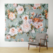 Romantic Blossom Haven Wandteppich (Beispiel (Horizontal))