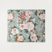 Romantic Blossom Haven Wandteppich (Vorderseite (Horizontal))