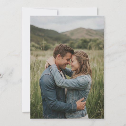 Romantic Blue Denim Photo Einladung (Vorderseite)