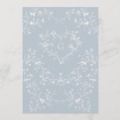 Romantic Blue Floral Monogram Wedding Einladung (Rückseite)