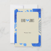 Romantic Blue Floral Wedding Danke Karte (Vorderseite)