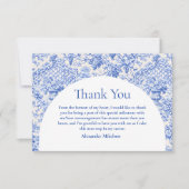 Romantic Blue Garden Graduation Party Dankeskarte (Vorderseite)