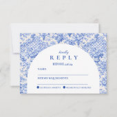 Romantic Blue Garden Graduation Party RSVP Karte (Vorderseite)