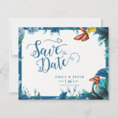 Romantic Blue Green Watercolor Foliage Wedding (Vorderseite)