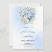 Romantic Blue Hydrangea Botanical Wedding Invite Einladung (Vorderseite)
