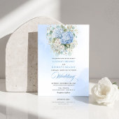 Romantic Blue Hydrangea Botanical Wedding Invite Einladung