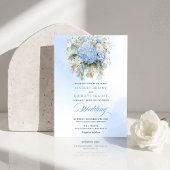 Romantic Blue Hydrangea Eucalyptus Wedding Invite Einladung