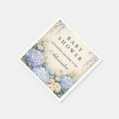 Romantic Blue Hydrangea Garden Baby Shower Serviette (Ecke)
