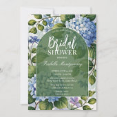 Romantic Blue Hydrangea Garden Bridal Shower Einladung (Vorderseite)