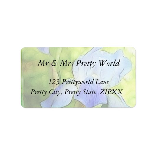 Romantic Blue Irises Adressaufkleber (Vorne)