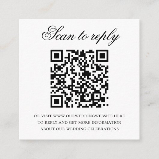 Romantic Blue Monogram Crest Wedding QR Code Begleitkarte (Vorderseite)