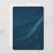 Romantic Blue Moonlit Beach Engagement Party Einladung (Rückseite)