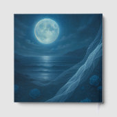 Romantic Blue Moonlit Beach Wedding Gästebuch (Rückseite)