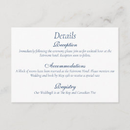 Romantic Blue Regency Gay Botanical Silhouette  Begleitkarte