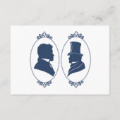Romantic Blue Regency Gay Botanical Silhouette  Begleitkarte (Rückseite)