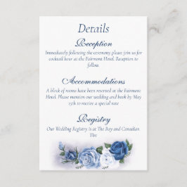 Romantic Blue Regency Gay Botanical Silhouette  Begleitkarte