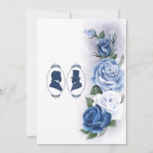 Romantic Blue Regency Gay Botanical Silhouette  Einladung (Rückseite)