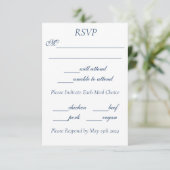 Romantic Blue Regency Gay Botanical Silhouette  RSVP Karte (Stehend Vorderseite)