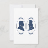 Romantic Blue Regency Gay Botanical Silhouette  RSVP Karte (Rückseite)