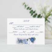 Romantic Blue Regency Gay Botanical Silhouette  RSVP Karte (Stehend Vorderseite)