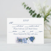 Romantic Blue Regency Gay Botanical Silhouette  RSVP Karte (Stehend Vorderseite)