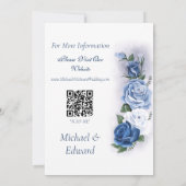 Romantic Blue Regency Gay Botanical Silhouette  Save The Date (Rückseite)