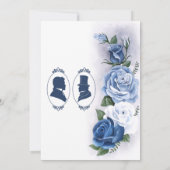 Romantic Blue Regency Gay Botanical Silhouette  Save The Date (Rückseite)