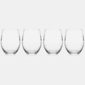 Romantic Blue Regency Gay Botanical Silhouette  Weinglas Ohne Stiel (Links)