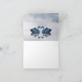 Romantic Blue Swan Wedding Dankeskarte (Innenseite)