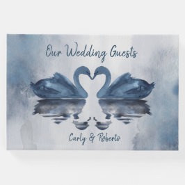 Romantic Blue Swan Wedding Gästebuch