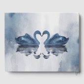 Romantic Blue Swan Wedding Gästebuch (Rückseite)