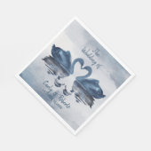 Romantic Blue Swan Wedding Serviette (Ecke)