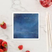 Romantic Blue Watercolor Stars Serviette (Beispiel)