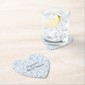 Romantic Blue White Floral Bridal Shower Untersetzer (Vor Ort)