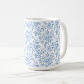 Romantic Blue White Flowers Kaffeetasse (VorderseiteRechts)