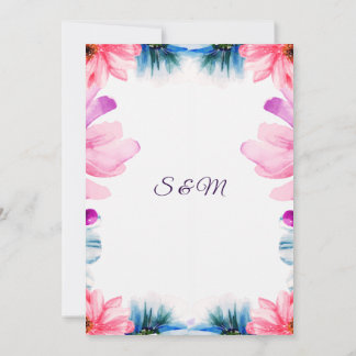 Romantic Blush & Blue Wedding Invitation  Einladung