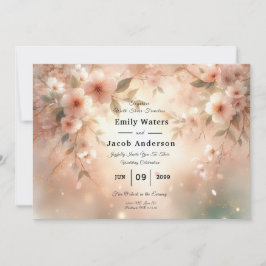 Romantic Blush Cherry Blossom Wedding Einladung