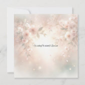 Romantic Blush Cherry Blossom Wedding Einladung (Rückseite)