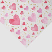 Romantic Blush & Crimson Watercolor Hearts Seidenpapier (Ausschnitt)