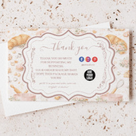 Romantic Blush Croissant Bakery Business Dankeskarte