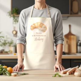 Romantic Blush Croissant Bakery Business Schürze