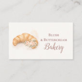 Romantic Blush Croissant Bakery Business Visitenkarte (Vorderseite)