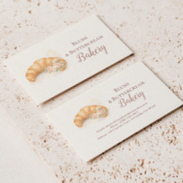 Romantic Blush Croissant Bakery Business Visitenkarte