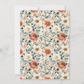 Romantic Blush Floral Border Einladung (Rückseite)