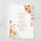 Romantic Blush Garden Wedding Invitation Einladung (Vorderseite)