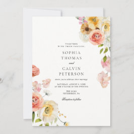 Romantic Blush Garden Wedding Invitation Einladung