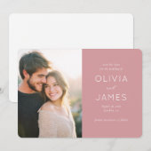 Romantic Blush Minimalist Photo Save The Date (Vorne/Hinten)